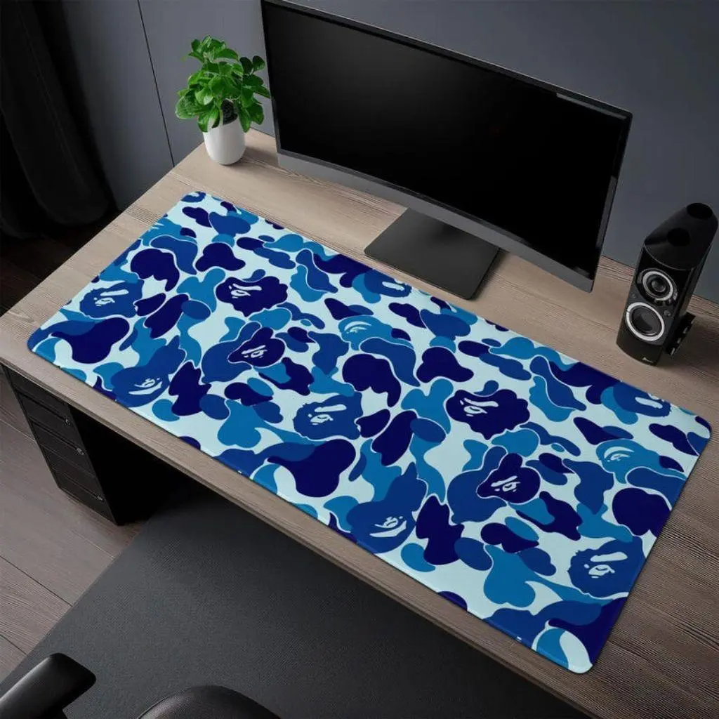 Camo Streetwear Desk Mat BAPE Style, Large Gaming Mouse Pad, Extended Keyboard Desk Pad, Aesthetic Desk Decor for Gen Z Rooms, Gaming Setup, Streamer & Creator Workspace Accessory