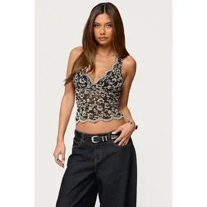 Araura Lace Velvet Floral Top Araura Lace Velvet Floral Top