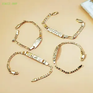 18K Gold-Plated Figaro Chain Bracelet, Vintage Engraved ID Tag & Cuban Link Design, Y2K Minimalist Unisex Jewelry, Hip Hop Streetwear Bracelet for Men & Women, Durable Everyday Accessory for Party, Dating & Summer Outfits
