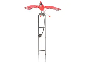 Continental Art Center 19137 Medium Rustic Metal Flying Cardinal Rocker Stake - 28 lbs, 39 w x 59 h x 19 d, All Seasons, Extra Security Parts