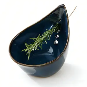 Aesthetic Pottery Leaf Stripper Bowl - Multi-Hole Rim, Multi-Size Holes, Herb Peeling Tool for Leaf-and-Stem Separation, Efficient Kitchen Utensil for Cooking, Salads, Serving