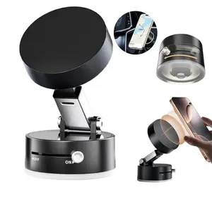 ONESHOWHOME Vacuum Magnetic Suction Cup Phone Stand 360° Adjustable Portable Accessory with Dual-Axis Adjustment & Octopus Bionic Suction Cups for All Smartphones Compact & Super Stable Black Value Pack