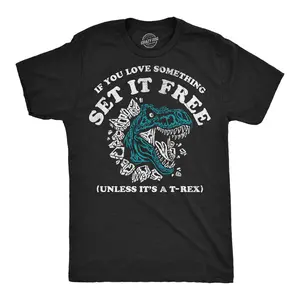 Mens Funny T Shirts If You Love Something Set It Free Unless Its A T Rex Sarcastic Tee For Men Mens Funny T Shirts Cool Vintage Fashion T-Shirt Gift Classic Menswear Funny Dinosaur Short Sleeve Novelty Tees for Black -
