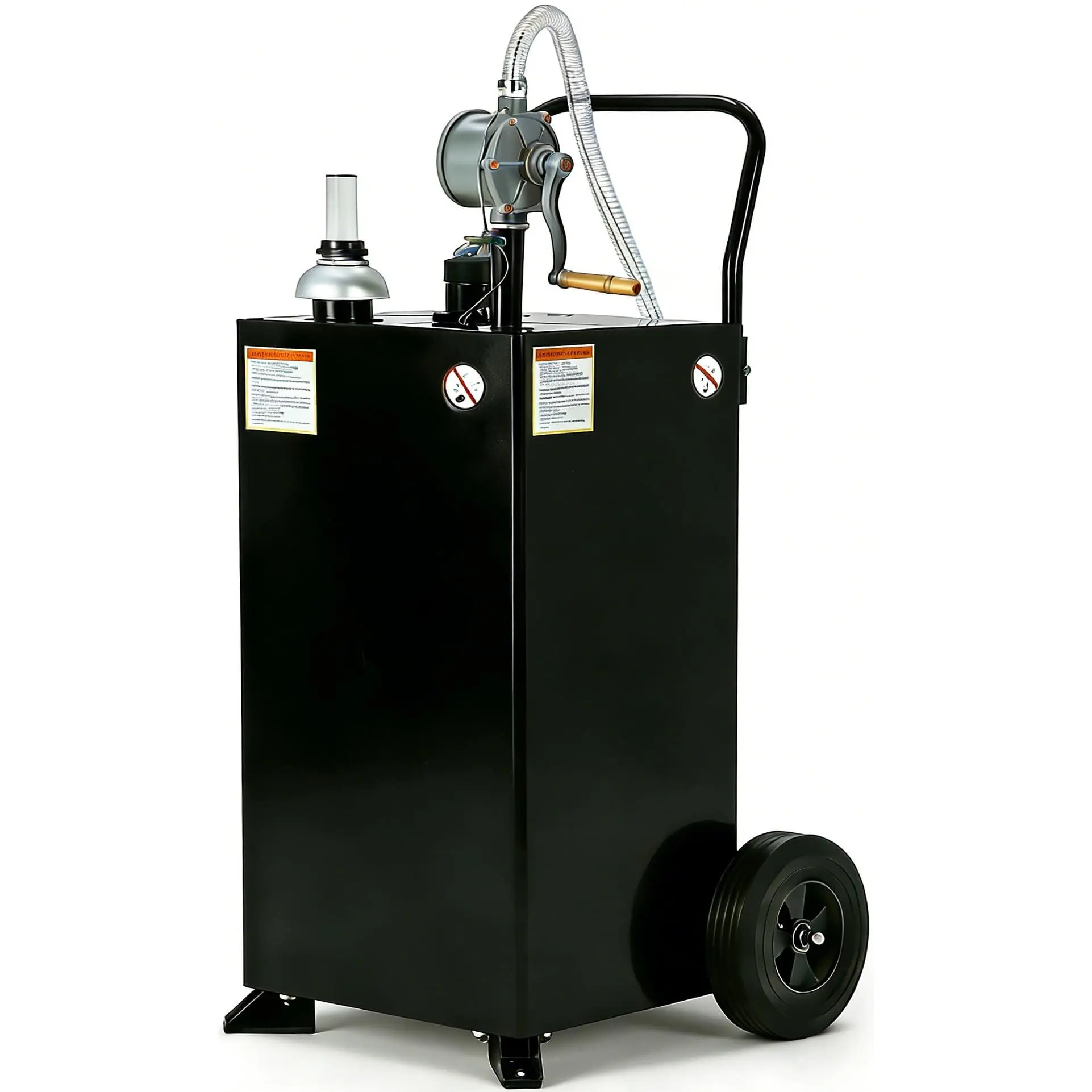 Garvee 45 Gallon Fuel Transfer Tank with Pump - Durable Gasoline and Diesel Storage Caddy for Cars, Lawn Mowers, ATVs, and Boats - Portable Black Fuel Tank for Easy Refueling