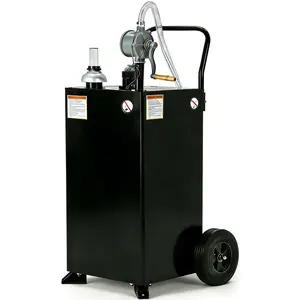 Garvee 45 Gallon Fuel Transfer Tank with Pump - Durable Gasoline and Diesel Storage Caddy for Cars, Lawn Mowers, ATVs, and Boats - Portable Black Fuel Tank for Easy Refueling