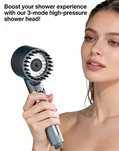 Portable Shower Filter Replacement Head for Energizing Water High Pressure Removes Impurities Chlorine & Heavy Metals Powerful Pressurized Comfort Massage Handheld  multiple spray mode pet cleaning entire body style Multi-Mode Filtered bathroom showerhead