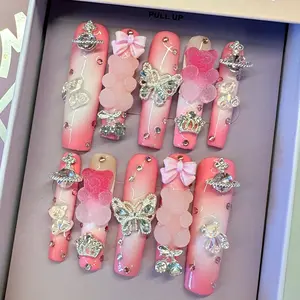 Minimani Spring Collections 10PCS Handmade Press On Nails Wedding Nails REUSABLEGel/Acrylic 2025 New Arrival