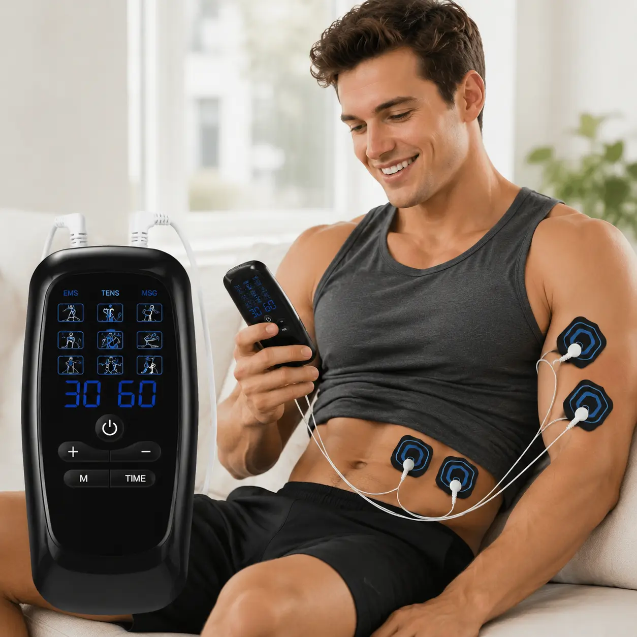 Rechargeable Vibratory Neck Massager, Dual-Channel Device with 9 Modes, 30 Levels, Upgraded Large LCD Screen for Back Shoulder Pain Relief, Battery Powered Portable Design for Office, Car Use. Cervical Massage Therapy Device for Neck, Shoulder & Back Pain
