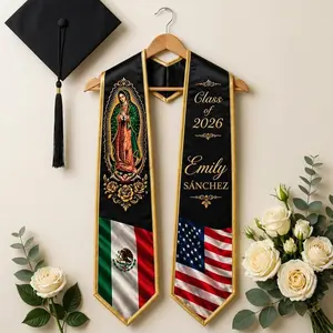 Personalized Mexican Graduation Stole 2026, Virgen De Guadalupe Graduation Stole