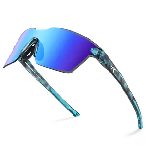 KastKing Tarkio Polarized Fishing Sunglasses Large Single PC Lenses Rimless Wrap Design UV400 Protection Sports Sunglasses with 2.0MM Polycarbonate Lenses and Oleophobic Coating sunnies