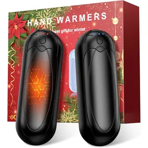 Hand Warmers Rechargeable 2 Pack, 2025 Upgraded Electric Portable Hand Warmers 7000mAh Electric Portable Pocket Heater with 3 Levels Warmth, Gift for Women Men