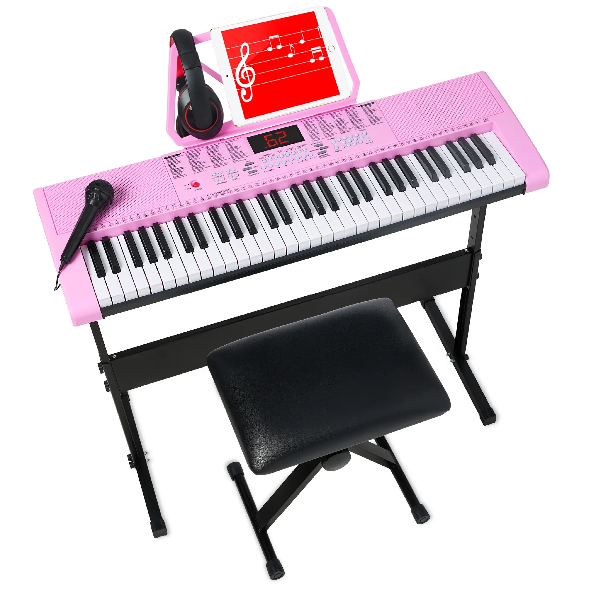 Best Choice Products 61-Key Beginners Electronic Keyboard Piano Set w/ LED, 3 Teaching Modes, H-Stand, Stool Best Choice Products 61-Key Beginners Electronic Keyboard Piano Set w/ LED, 3 Teaching Modes, H-Stand, Stool