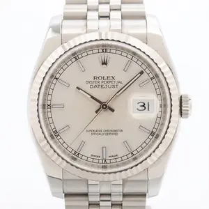 Rolex Silver Datejust Unisex 36mm 116234