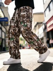 American Vintage Multi-Pocket Skill Workwear Loose Couple Casual Pants Spring Autumn Long Camouflage Street Wide Leg Pants
