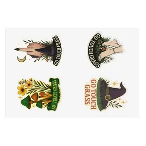 Go Touch Grass witchy stickers | Sticker Sheets