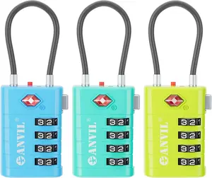 4 Digit Luggage Locks, TSA Locks for Luggage, Advanced TSA008 core, Indicator for Your Travel Lock, Suitcase Lock.(3, 3 Colors)