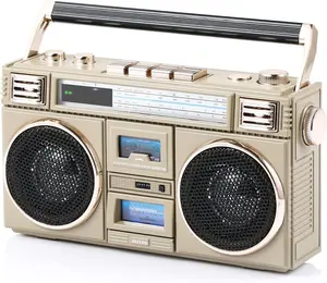 ANTPO Retro  Radio  Speakers  Decor Small  Speakers Stereo Radio Portable FM with Rich Bass Speakers Support TF Card for /Outdoor/