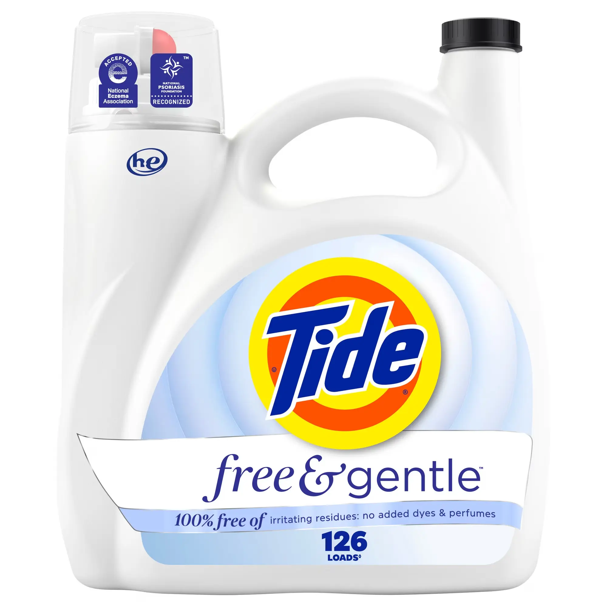 Free & Gentle Hypoallergenic Fragrance-Free Liquid Laundry Detergent, 166 fl oz