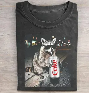 Youth & Adult Three Raccoons Diet Coke T-shirts, Funny Meme Genz Dank Raccoons, Trendy Shirt