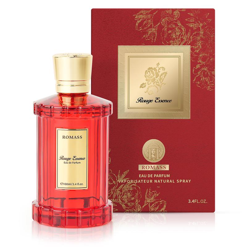 ROMASS Rouge Essence Luxe Perfume - 12+ Hours Long-Lasting Fragrance with Vibrant Saffron, Warm Amber, Woody Accords & Creamy Almond Notes in Gold Bottle TikTokShopBlackFriday