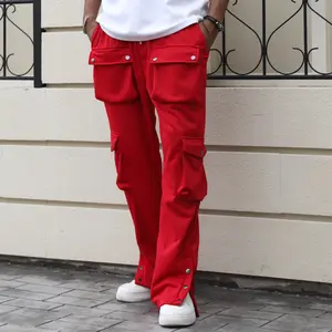 ABSECAI Men's solid color camouflage printed pocket zipper waterproof tactical work pants, without waistband, regular fit sports pocket, autumn durable pants, men's wear-resistant outdoor training sweatpants pants chinos Menswear Operator Casual Troupan