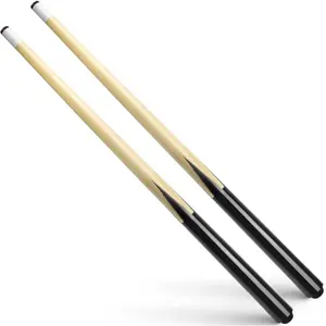 Wooden Billiard House Cue Sticks Shorty Cues Pool Cues for Kids Hardwood Billiard Cue Sticks 13mm Glue-on Tips,Set of 2