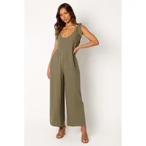 Ayla Linen Jumpsuit - Olive Ayla Linen Jumpsuit - Olive