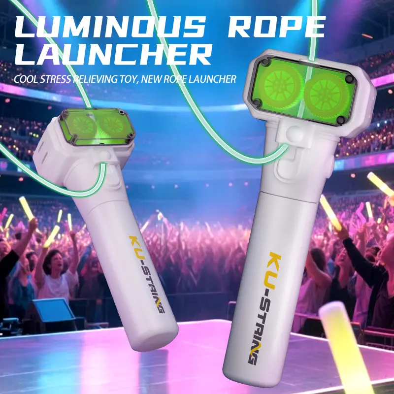 Kutsiring Shell KU-STRING Full Glow-in-the-Dark Rope Launcher Rechargeable LED Toy with ...