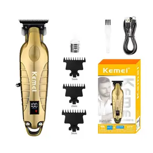 Kemei Km-2293 Metal Body Digital Electric Hair Clipper, Hair Trimmer, Digital Display, New Year Gift, Spring Travel Essential, Non-Battery Type, Power Consumption 5w