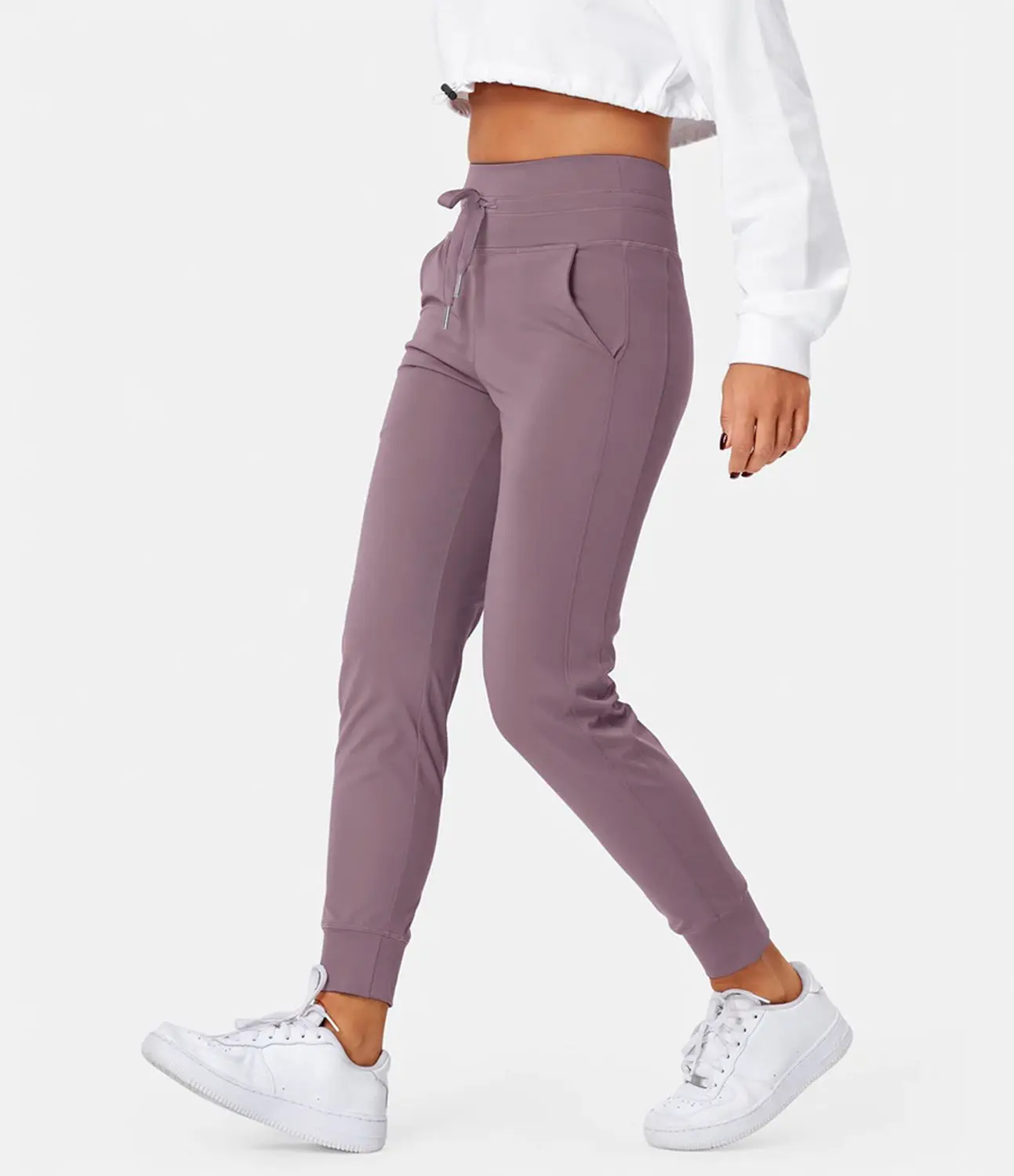 Halara SoftlyZero Plush High Waisted Drawstring Pocket Plain Full Length Joggers