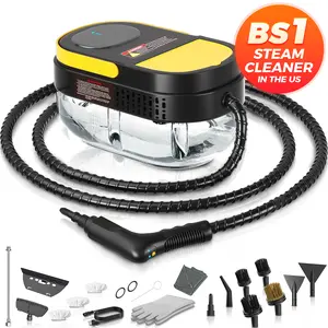 All-Purpose Steam Cleaner with 3-Stage Adjustable Handle, Rapid Heat System, 1.7 Qt Extra-Large Water Tank, Portable Steam Mop with 15-Piece Accessory Kit, Ideal for Floors, Tile, Grout, Kitchen, Bathroom, Car Interior, and Tough Dirt & Grease Removal