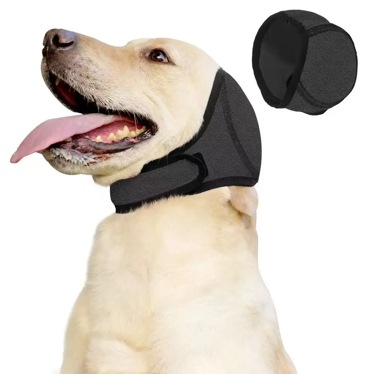 Dog Ear Muffs, Waterproof Dogs Swim Cap, No Shake Ear Wrap for Hematoma, Bathing, Drying, Swimming & Noise Anxiety, Waterproof Calming Hoodie Ear Protector for Dogs