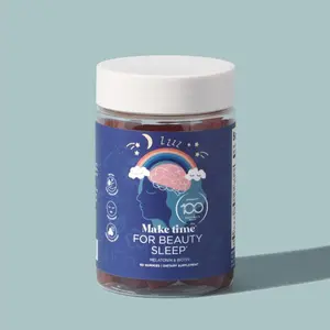 Make Time for Beauty Sleep Gummy – Vegan Sugar-Free Melatonin & Biotin Gummies for Deep Restful Sleep, Stress Relief & Skin Health | Magnesium & L-Theanine (60 Ct)