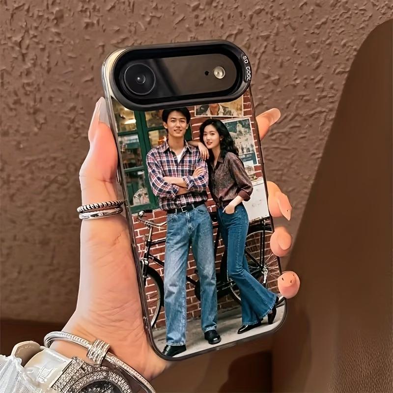 Personalized couple photo phone case, compatible with iPhone 11/12/13/14/15 Plus/16 Pro Max/17 Air/Pro/Pro Max Apple series phones; customize your creative holiday gift—a heartwarming present for a best friend, girlfriend, or friends.