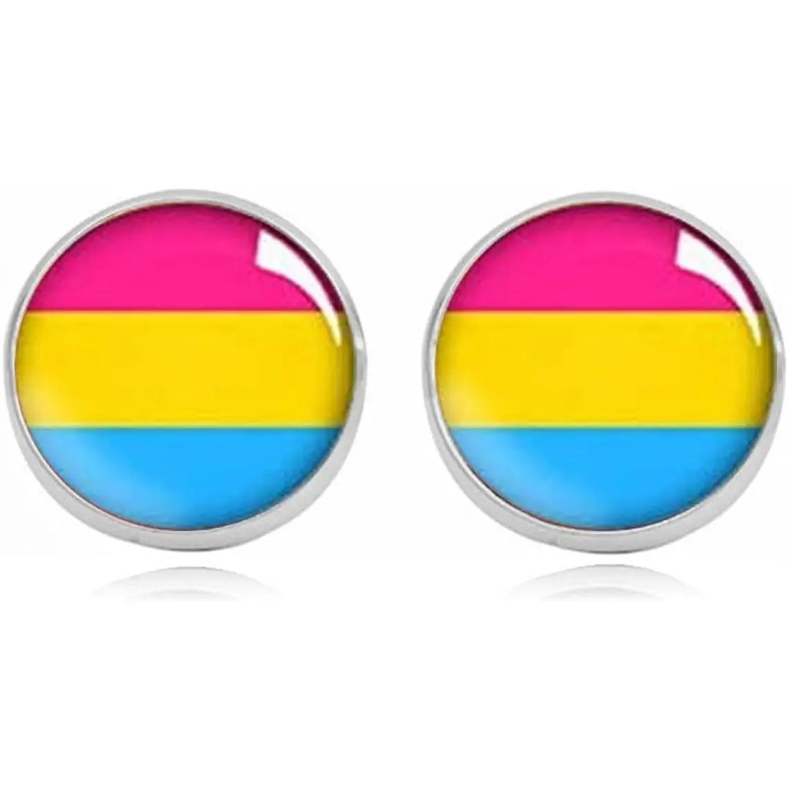 Pansexual Pride Stud Earrings - LGBT - Hypoallergenic Earrings for Sensitive Ears