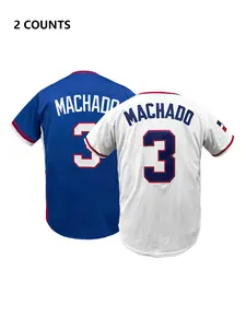 Men's Women's Dominican Themed #3 Baseball Jersey,Button Down Short Sleeve Breathable Athletic Top, Casual Sports Shirt for Daily Wear, Fans Collection & Gift
