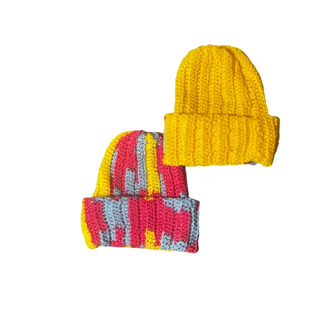 Beanie Vibe Handmade Crochet Beanie - 100% Acrylic, Ribbed Design, Custom Colors, Gender-Neutral Fit, Streetwear, Hand Wash Only
