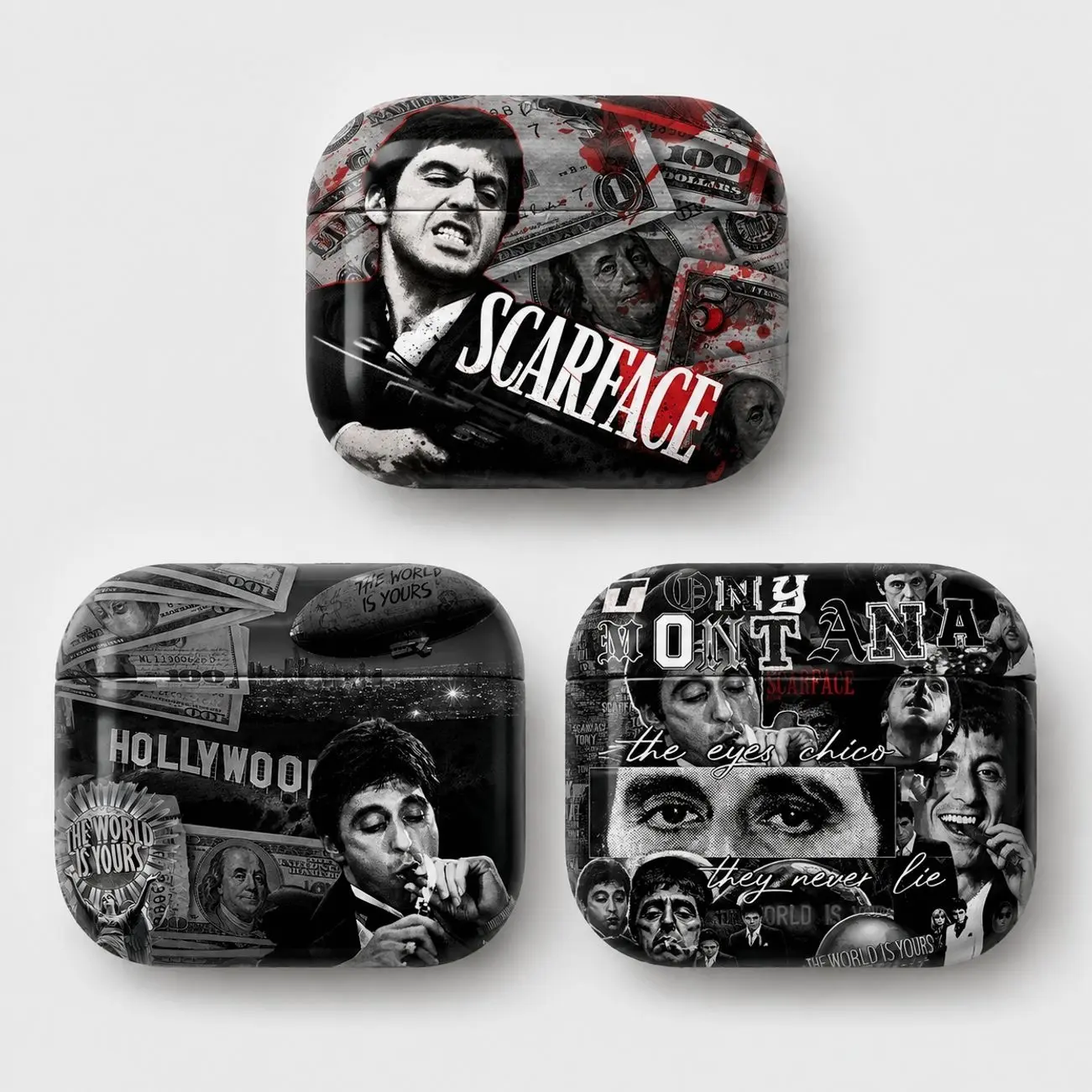 Scarface Tony Montana AirPods Case, Vintage Gangster Movie Graphic Earbuds Cover for AirPods 1 2 3 4 & Pro 1 2 3, Retro Crime Fan Gift