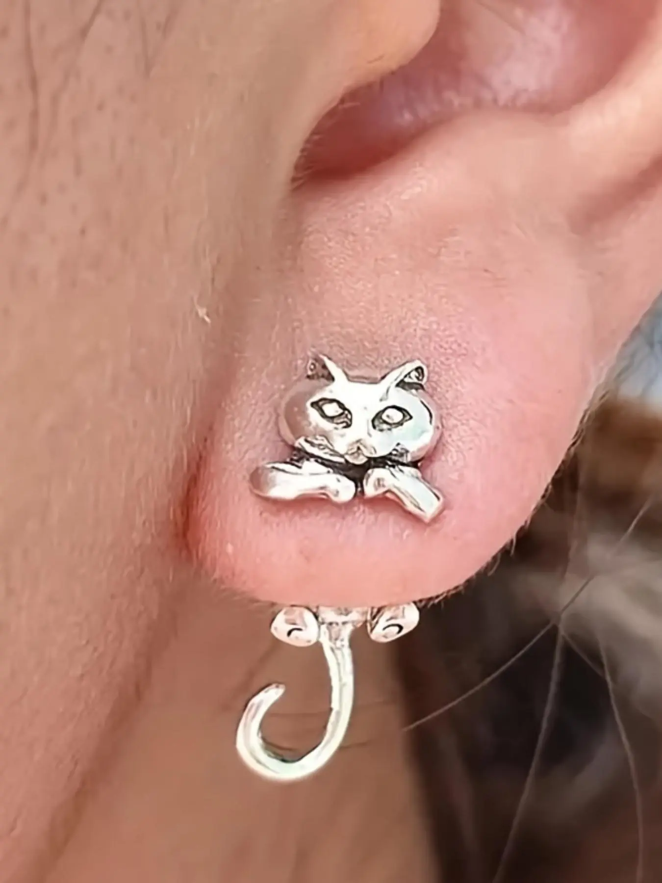 Cute Cat Design Ear Jacket, Fashionable Ear Jewelry High Quality Earrings for Women & Girls for Party, Daily Clothing Decor, Trendy All-match & Exquisite Jewelry As Gift