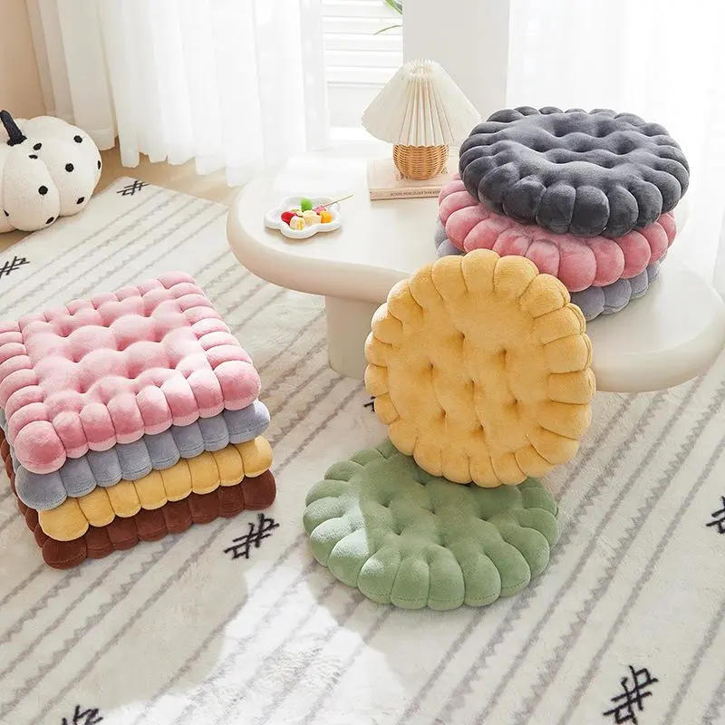 Round/Square Cookie Shaped Meditation Cushion, 1 Count Soft Comfortable Chair Cushion, Chair Pad for Living Room Balcony Office Sofa Yoga, Soft Padded Cushion