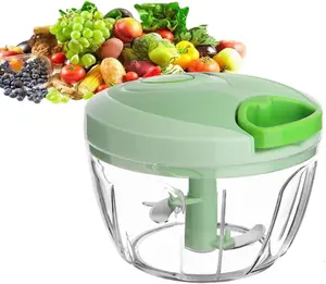 Vegetable Chopper Manual Food Chopper with Container, Hand Pull String Veggie Cutter for Salad Garlic Nut Onion QDGMXIV