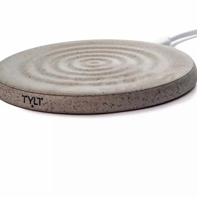 TYLT Ripple | Portable Wireless Charger for iPhone 15/14/13/12/11 Series, Android, AirPods, and Other Qi Compatible Devices, Fast Wireless Charging Up to 15W | Gray