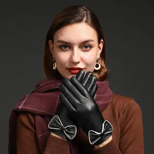 heating glives Global Women's Valentine's Day Gift Gloves - Leather Fleece Thickened Warm Waterproof Touch Screen Gloves, Ideal Cycling, Outdoor Riding, Driving, Motorcycle, Soccer/Basketball/Volleyball, Glove Wrap, Sweatpants, Basketball Shoes, Hoopi