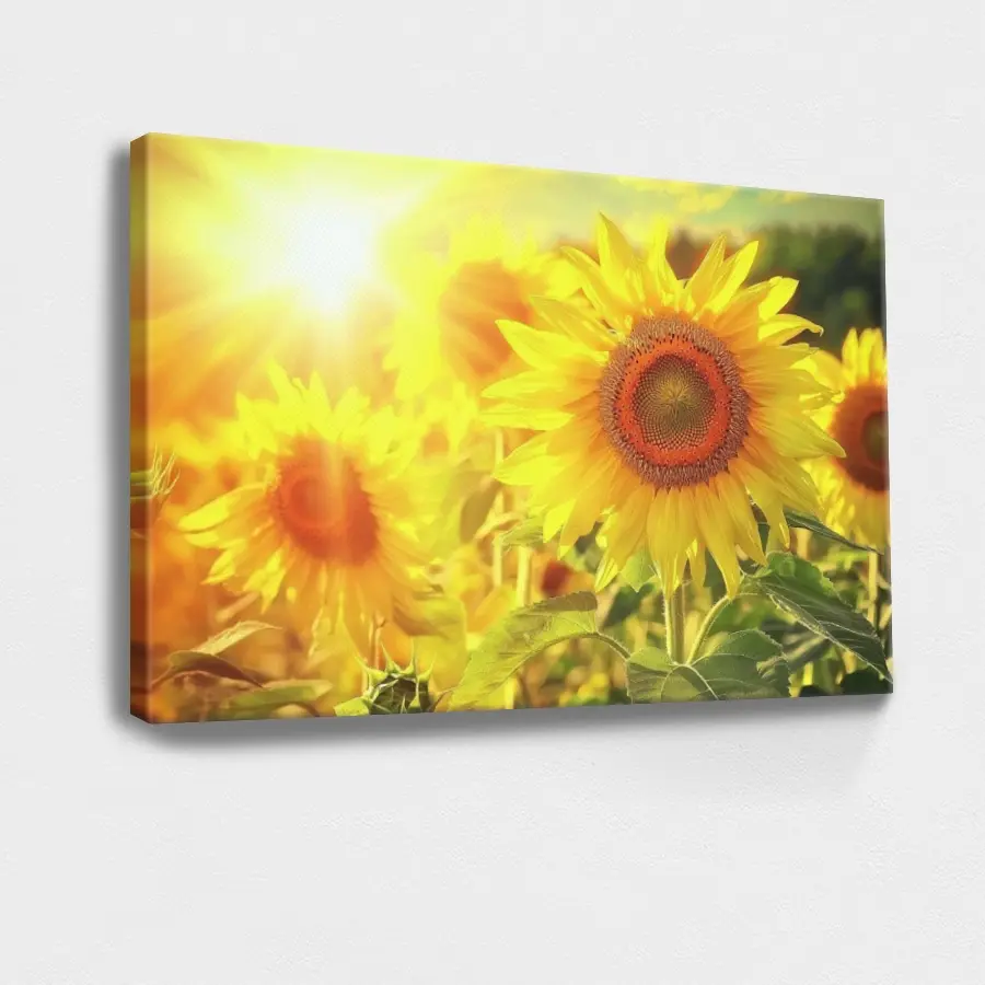 Elegant Impressionism Sunflower Flower Wall Art, 8x12x0.8in Wood Framed Painting, Fade-Resistant Ink, Moisture-Proof Botanical Home Decor, 1pc Gift for Room
