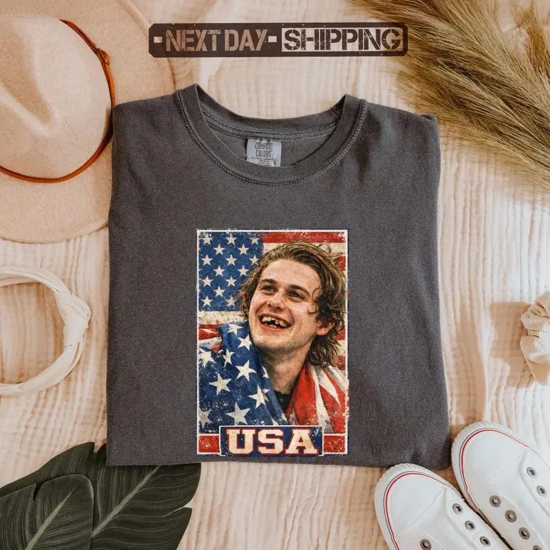 Comfort Colors® Shirt, Jack Hughes Shirt, USA Hockey Star Shirt, Hockey Fan Tee, Retro Sports Fan Top, Olympic Golden Goal T-Shirt