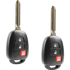 2X American Remote Keyless Entry Replacement Car Key for 2013 2014 2015 2016 2017 2018 2019 2020 2021 Toyota RAV4 Highlander 3-Key Remote Key Head Key (GQ4-52T H Chip)