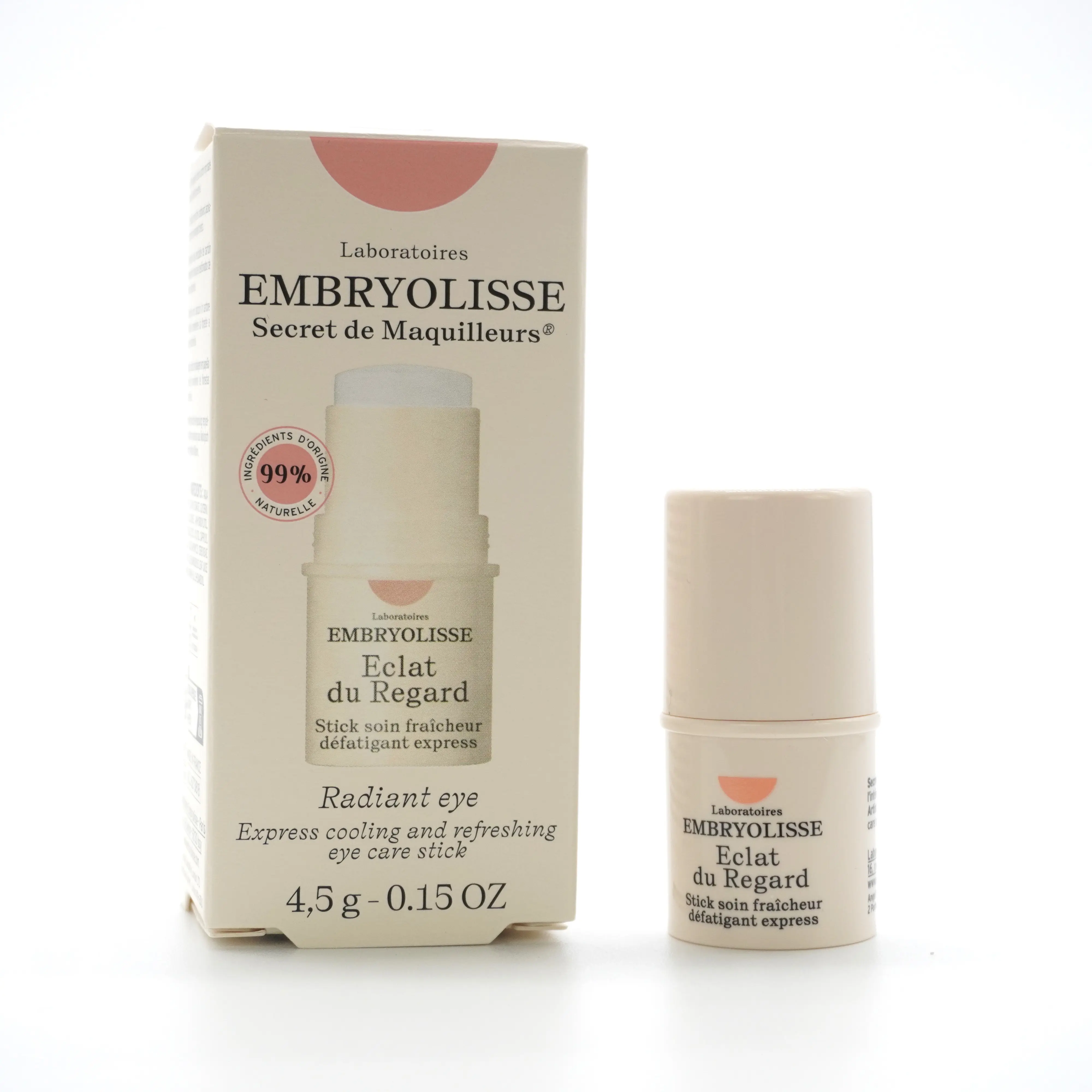 Embryolisse Secret de Maquilleurs Radiant Cool Stick (4.5g) - Glycerin-Rich Dual-Action Brightening, Moisturizing Treatment for Smooth Contours, Puffiness Relief & Eye Bag Reduction