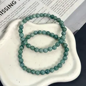 Jade Bracelet Beaded Elástica 5mm - Pulsera de Jade elástica con cuentas de jade natural para mujer