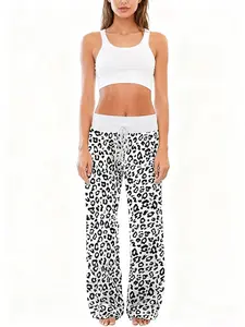 Spring/Summer/Autumn/Winter Women's New Leopard Pattern Printed Pants Elastic Pants Casual Pants Loose Pants Comfortable Sleepers