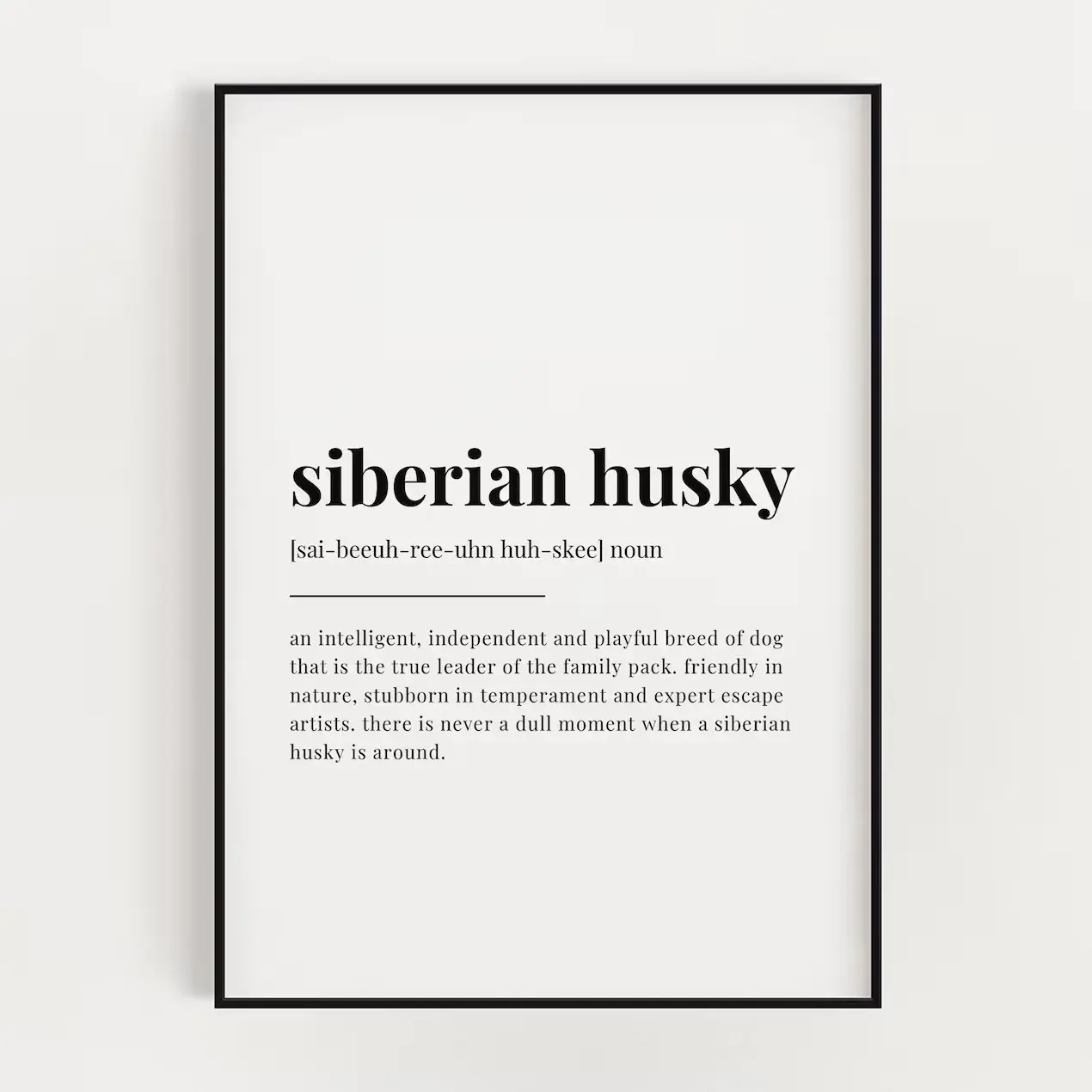 Siberian Husky Definition Print, Siberian Husky Definition Poster No Frame, Home Decor